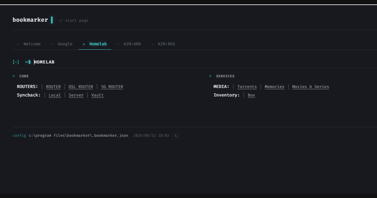 I replaced my browser bookmarks with a JSON file and a 150-line C# app
